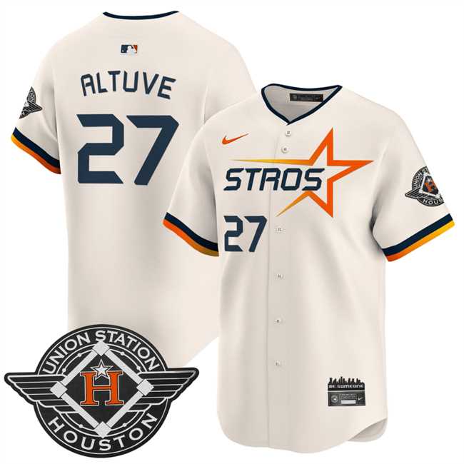 Men%27s Houston Astros #27 Jose Altuve Cream 2025 City Connect Limited Stitched Jersey Dzhi->houston astros->MLB Jersey